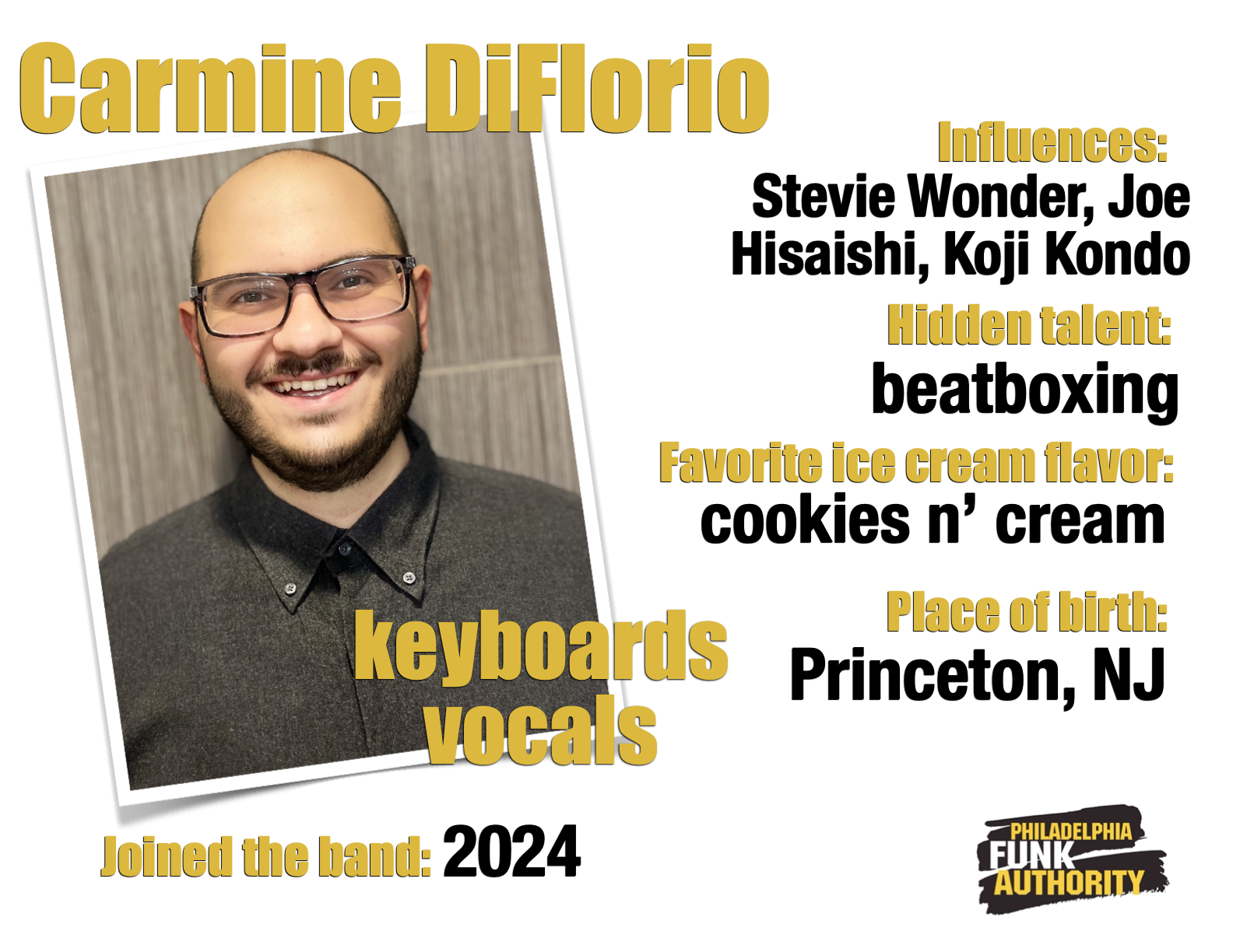 CARMINE DIFLORIO - KEYBOARDS + VOCALS